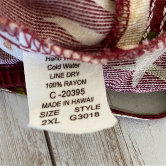 Hawaiian Moon Little Girl Halter Maroon Floral Dress w/ Ruffle Hem- size 2xl - Picture 6 of 6